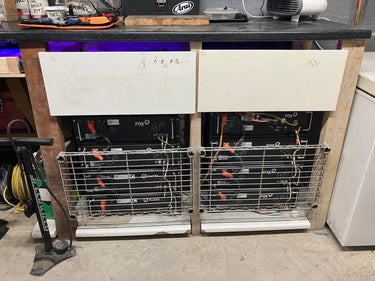 Close-up of Fox ESS 5kw AC charger and HV2600 batteries
